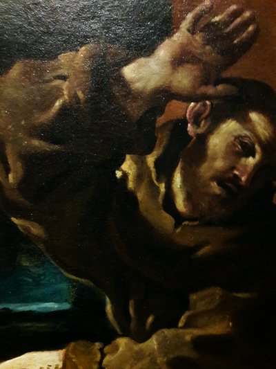 Saint Francis with an angel playing violin by Guercino